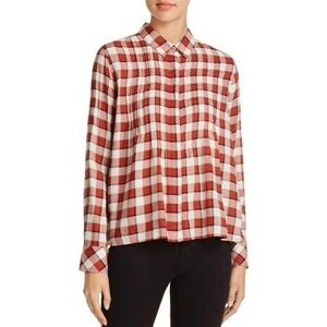 Current Elliot Red Plaid Button Down Size 0